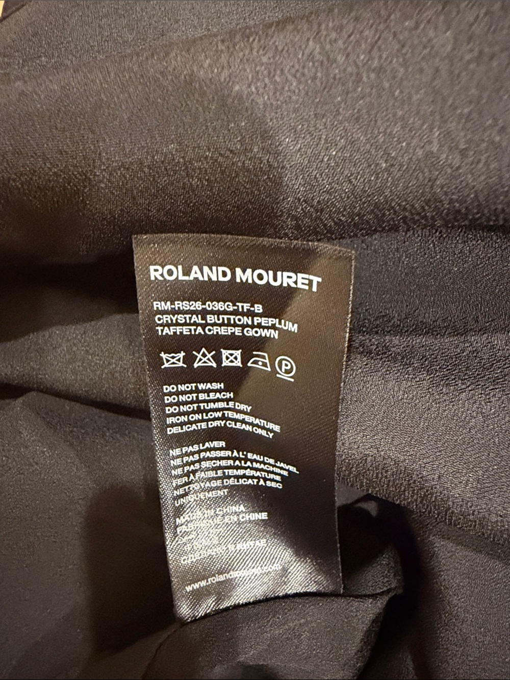 NWOT Roland Mouret Black Peplum Maxi Dress with Contrast Buttons, Size US 6 - Picture 13 of 14